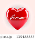 Glossy red heart with be mine lettering. Vector Illustration EPS10 135488882