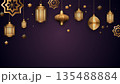 Eid al Adha greeting with lanterns festive background. Vector Illustration EPS10 135488884