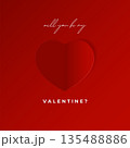 Minimal red valentine card with heart and typography. Vector Illustration EPS10 135488886