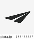 Minimal paper plane icon symbolizing fast communication.. Vector Illustration 135488887