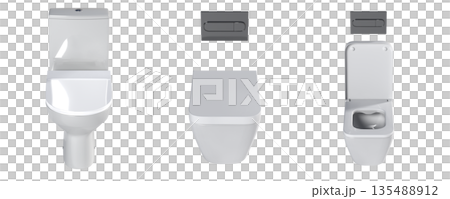 Lavatory pan isolated on a transparent background, bidet, 3D illustration, and CG render Lavatory pan isolated on a transparent background, bidet, 3D illustration, and CG render 135488912