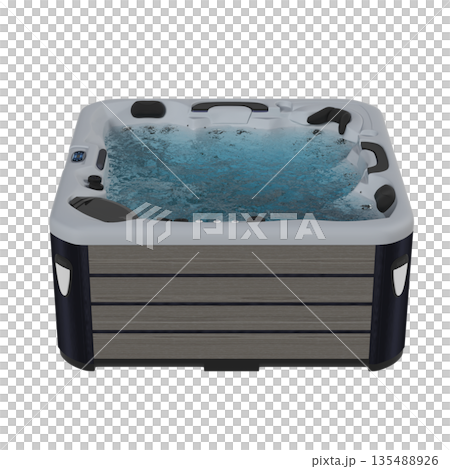 bathtub isolated on a white background, 3D illustration, and a CG render 135488926