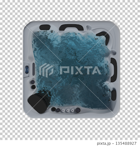 bathtub isolated on a white background, 3D illustration, and a CG render 135488927