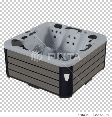 bathtub isolated on a white background, 3D illustration, and a CG render 135488929