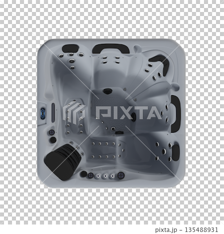 bathtub isolated on a white background, 3D illustration, and a CG render 135488931