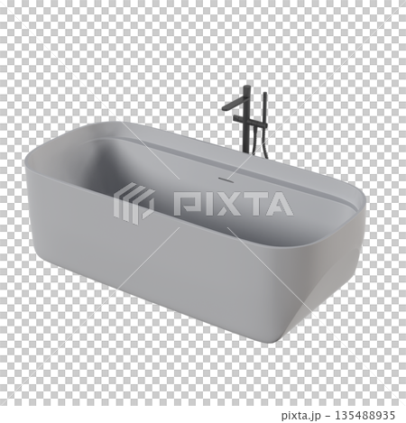 bathtub isolated on a white background, 3D illustration, and a CG render 135488935