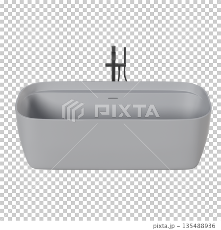 bathtub isolated on a white background, 3D illustration, and a CG render 135488936