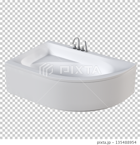 bathtub isolated on a white background, 3D illustration, and a CG render bathtub isolated on a white background, 3D illustration, and a CG render 135488954