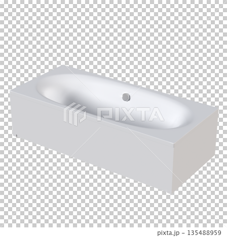 bathtub isolated on a white background, 3D illustration, and a CG render bathtub isolated on a white background, 3D illustration, and a CG render 135488959