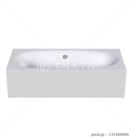bathtub isolated on a white background, 3D illustration, and a CG render 135488960