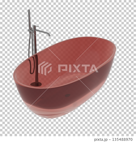bathtub isolated on a white background, 3D illustration, and a CG render 135488970