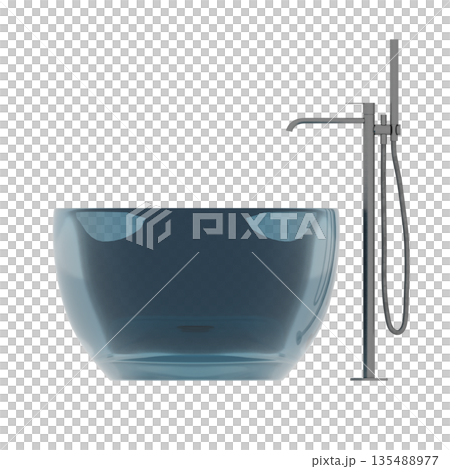 bathtub isolated on a white background, 3D illustration, and a CG render bathtub isolated on a white background, 3D illustration, and a CG render 135488977