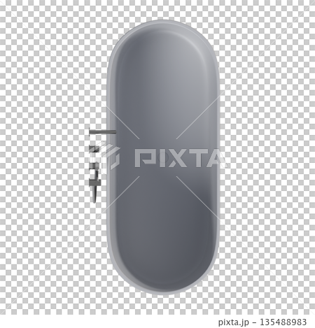 bathtub isolated on a white background, 3D illustration, and a CG render 135488983