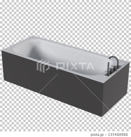bathtub isolated on a white background, 3D illustration, and a CG render 135488988