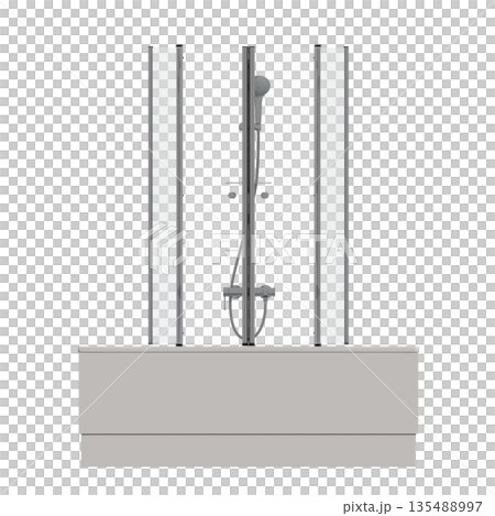 bathtub isolated on a white background, 3D illustration, and a CG render 135488997