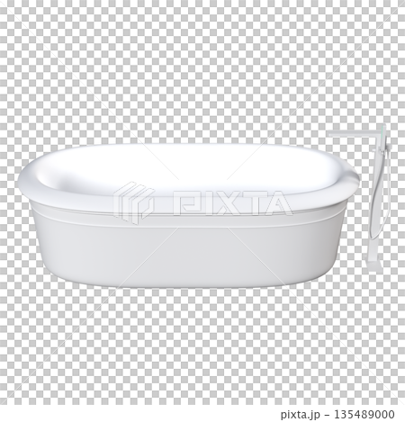 bathtub isolated on a white background, 3D illustration, and a CG render bathtub isolated on a white background, 3D illustration, and a CG render 135489000