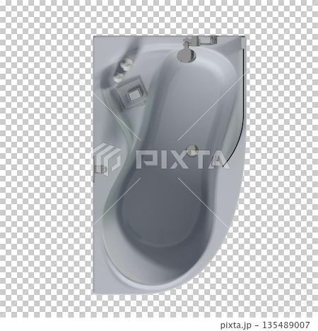bathtub isolated on a white background, 3D illustration, and a CG render 135489007