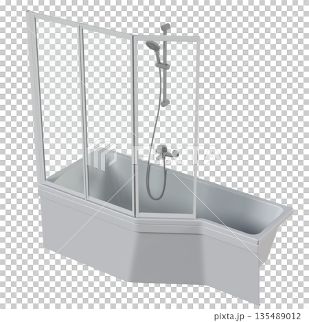 bathtub isolated on a white background, 3D illustration, and a CG render bathtub isolated on a white background, 3D illustration, and a CG render 135489012