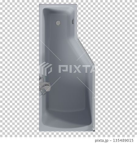 bathtub isolated on a white background, 3D illustration, and a CG render 135489015