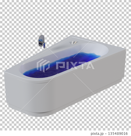 bathtub isolated on a white background, 3D illustration, and a CG render bathtub isolated on a white background, 3D illustration, and a CG render 135489016