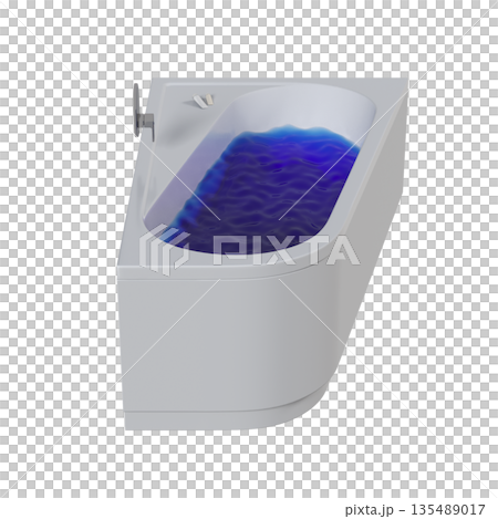 bathtub isolated on a white background, 3D illustration, and a CG render bathtub isolated on a white background, 3D illustration, and a CG render 135489017