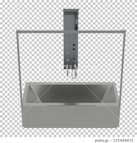 bathtub isolated on a white background, 3D illustration, and a CG render bathtub isolated on a white background, 3D illustration, and a CG render 135489035