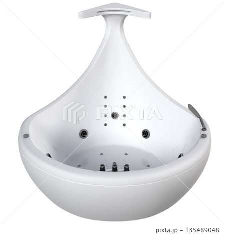 bathtub isolated on a white background, 3D illustration, and a CG render 135489048
