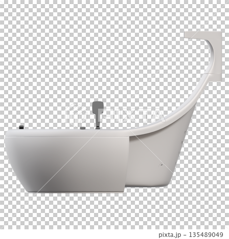 bathtub isolated on a white background, 3D illustration, and a CG render 135489049