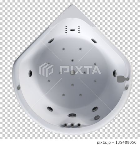 bathtub isolated on a white background, 3D illustration, and a CG render 135489050