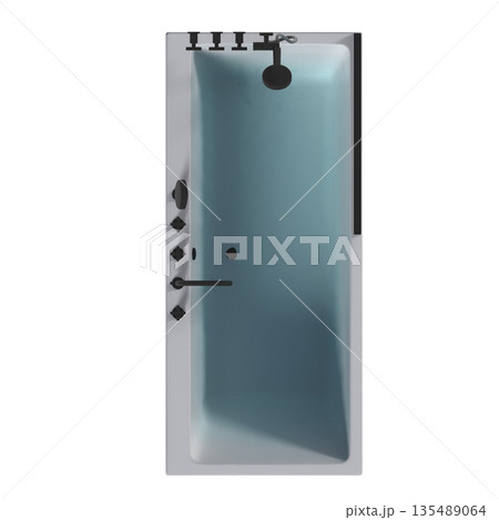bathtub isolated on a white background, 3D illustration, and a CG render bathtub isolated on a white background, 3D illustration, and a CG render 135489064