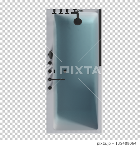 bathtub isolated on a white background, 3D illustration, and a CG render bathtub isolated on a white background, 3D illustration, and a CG render 135489064