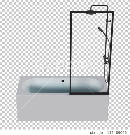 bathtub isolated on a white background, 3D illustration, and a CG render 135489066