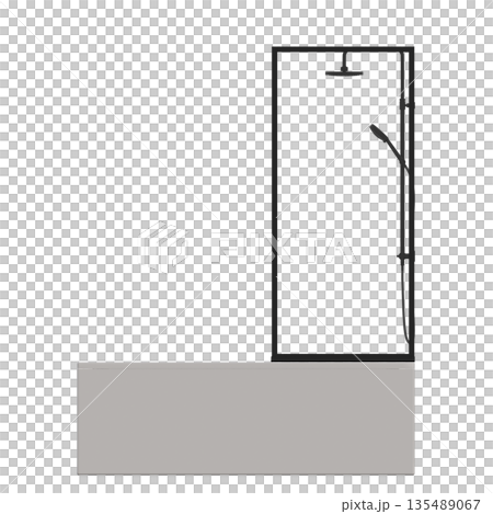 bathtub isolated on a white background, 3D illustration, and a CG render 135489067