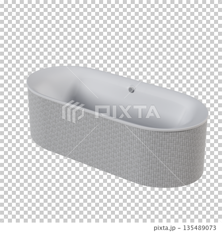 bathtub isolated on a white background, 3D illustration, and a CG render bathtub isolated on a white background, 3D illustration, and a CG render 135489073