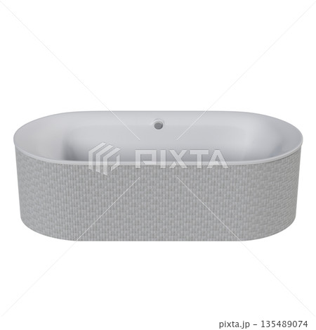 bathtub isolated on a white background, 3D illustration, and a CG render 135489074