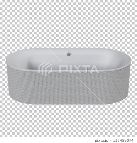bathtub isolated on a white background, 3D illustration, and a CG render bathtub isolated on a white background, 3D illustration, and a CG render 135489074