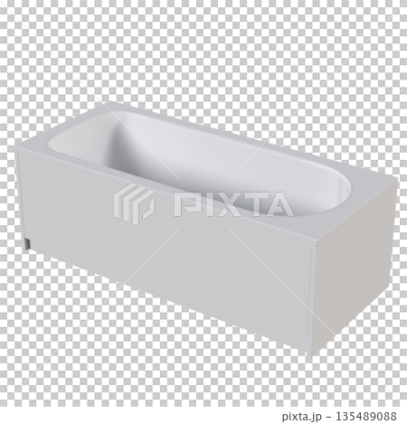 bathtub isolated on a white background, 3D illustration, and a CG render bathtub isolated on a white background, 3D illustration, and a CG render 135489088