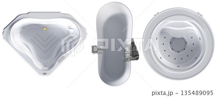 bathtub isolated on a white background, 3D illustration, and a CG render bathtub isolated on a white background, 3D illustration, and a CG render 135489095
