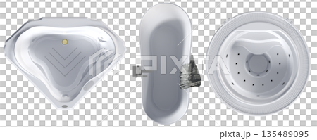 bathtub isolated on a white background, 3D illustration, and a CG render bathtub isolated on a white background, 3D illustration, and a CG render 135489095