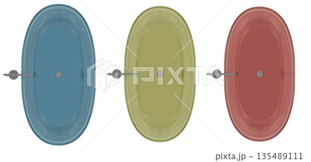 bathtub isolated on a white background, 3D illustration, and a CG render 135489111