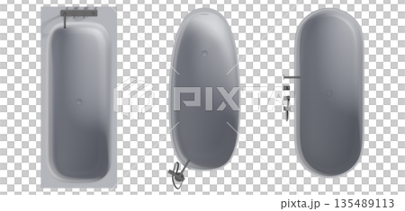 bathtub isolated on a white background, 3D illustration, and a CG render bathtub isolated on a white background, 3D illustration, and a CG render 135489113