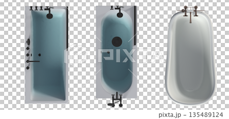 bathtub isolated on a white background, 3D illustration, and a CG render bathtub isolated on a white background, 3D illustration, and a CG render 135489124