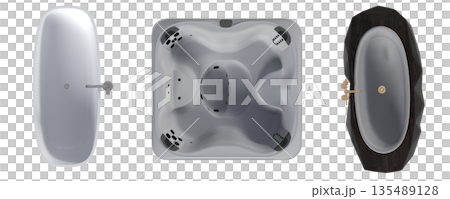 bathtub isolated on a white background, 3D illustration, and a CG render bathtub isolated on a white background, 3D illustration, and a CG render 135489128