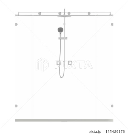 shower cabin isolated on transparent background, 3D illustration, cg render shower cabin isolated on transparent background, 3D illustration, cg render 135489176