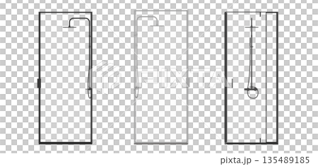 shower cabin isolated on transparent background, 3D illustration, cg render shower cabin isolated on transparent background, 3D illustration, cg render 135489185