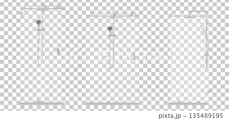 shower cabin isolated on transparent background, 3D illustration, cg render 135489195
