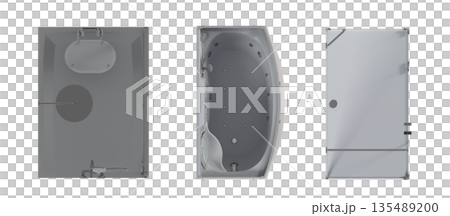 shower cabin isolated on transparent background, 3D illustration, cg render shower cabin isolated on transparent background, 3D illustration, cg render 135489200