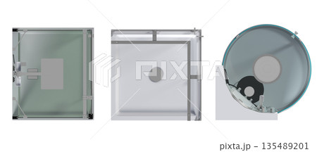 shower cabin isolated on transparent background, 3D illustration, cg render shower cabin isolated on transparent background, 3D illustration, cg render 135489201