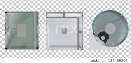 shower cabin isolated on transparent background, 3D illustration, cg render shower cabin isolated on transparent background, 3D illustration, cg render 135489201