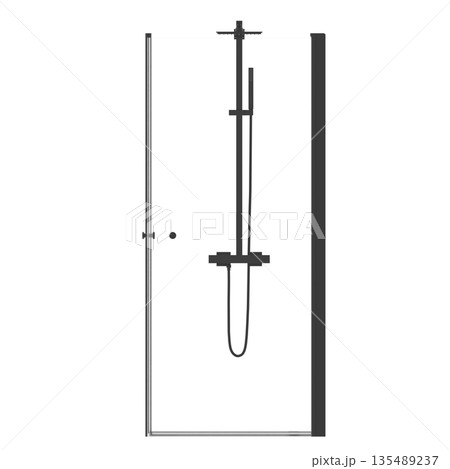shower cabin isolated on transparent background, 3D illustration, cg render shower cabin isolated on transparent background, 3D illustration, cg render 135489237